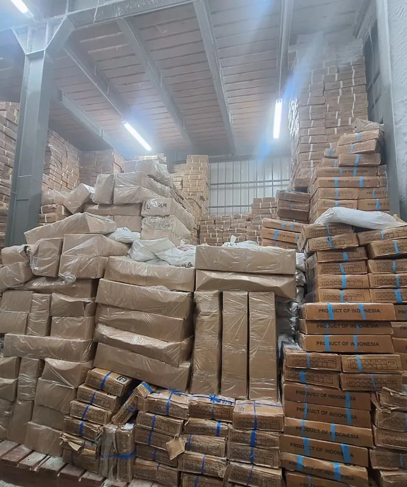 Cartons held in cold storage